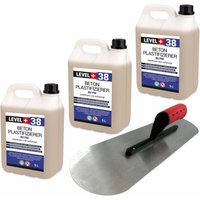 Level+ - level+ Set Beton-Zusatzmittel Bodenlegerkelle zweiseitig halbrund 15L SET352 von LEVEL +
