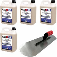 Level+ Set Beton-Zusatzmittel Bodenlegerkelle zweiseitig halbrund 20L SET353 von LEVEL +