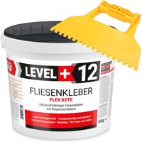 Level+ - level+ set Fliesenkleber Fertig Dispersionkleber L+12 - 10KG + Kunstoffzahnspachtel von LEVEL +