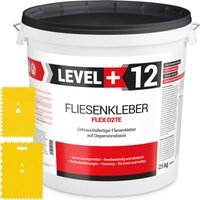 Level+ - level+ set Fliesenkleber Fertig Dispersionkleber L+12 - 25KG + 2St. Zahnspachtel 8x13cm + 13x9cm von LEVEL +