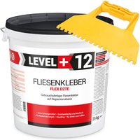 Level+ - level+ set Fliesenkleber Fertig Dispersionkleber L+12 - 25KG + Kunstoffzahnspachtel von LEVEL +