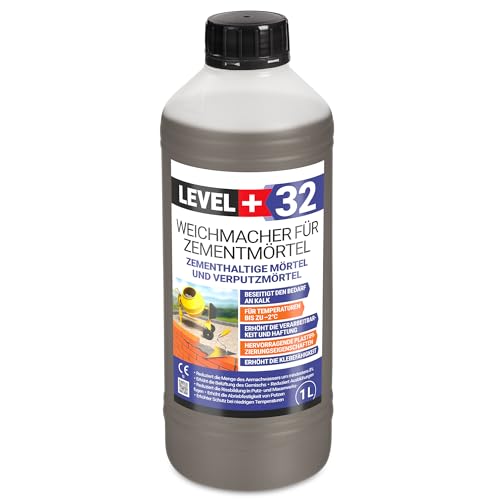 Weichmacher für Zementmörtel und Putzmörteln 1 L Flüssig, ersetzt Kalk RM32 von LEVEL+
