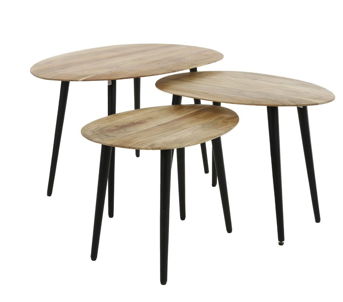 LEVEN Lifestyle Couchtisch 3´er Set Beistelltisch organische Form Akazie Holz (3´er Set) von LEVEN Lifestyle