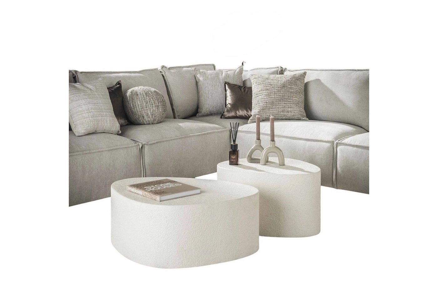LEVEN Lifestyle Couchtisch ASTONE 2´er Set Marmor Verbundstoff Sofatisch (2´er Set) von LEVEN Lifestyle