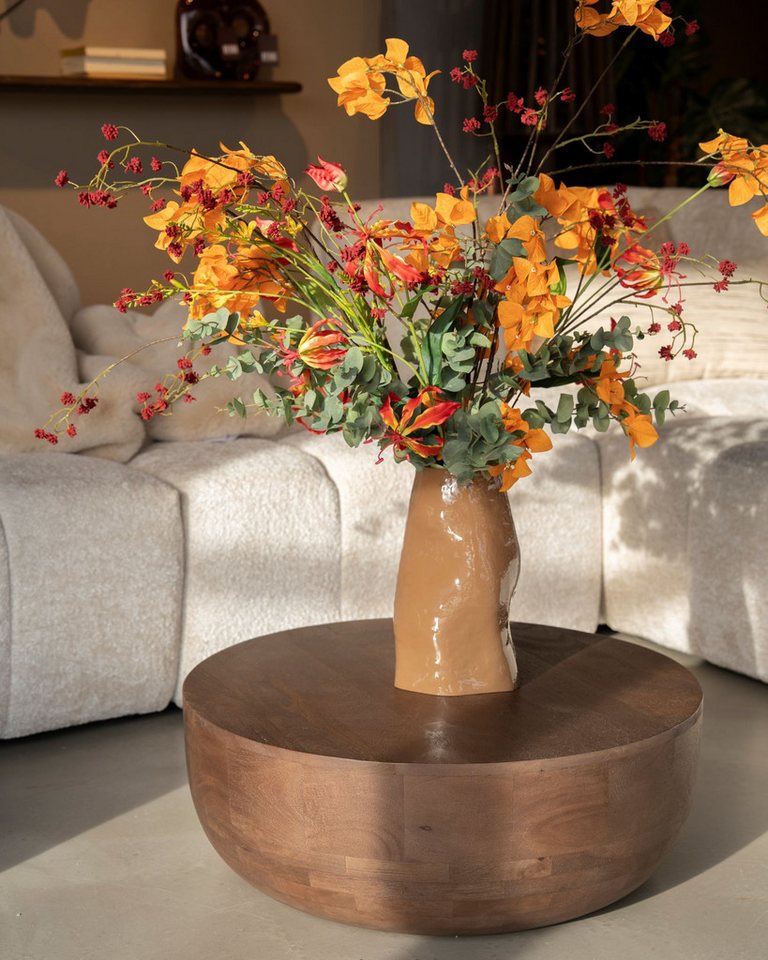 LEVEN Lifestyle Couchtisch BOWL rund 70 cm braun Hartholz lackiert (Einzeltisch), natürlicher Look von LEVEN Lifestyle