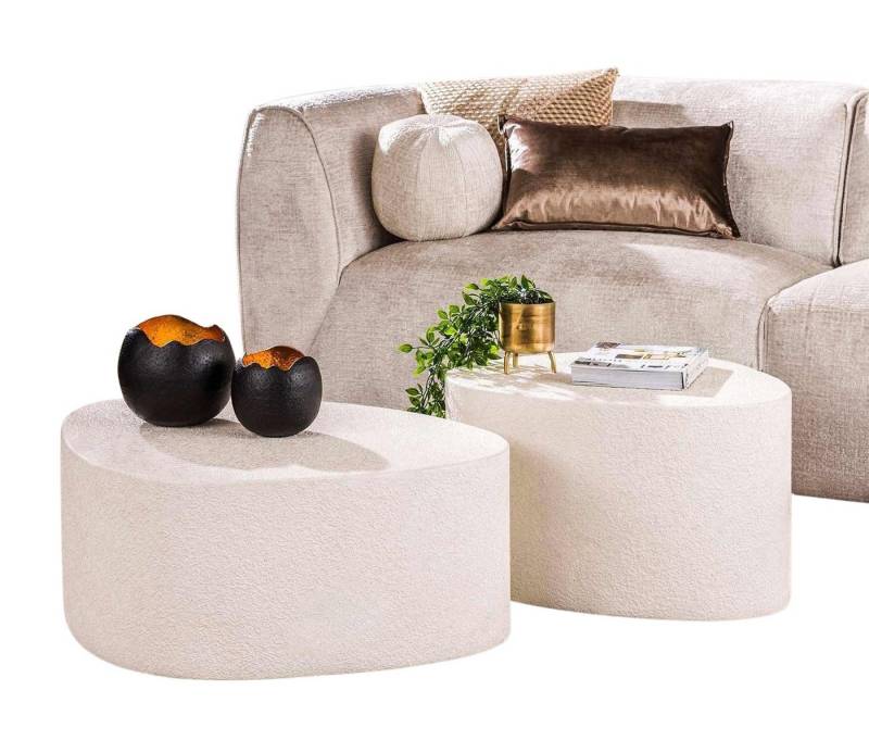 LEVEN Lifestyle Couchtisch ESTONA 2´er Set Sofatisch Marmor Verbundstoff (2´er Set) von LEVEN Lifestyle
