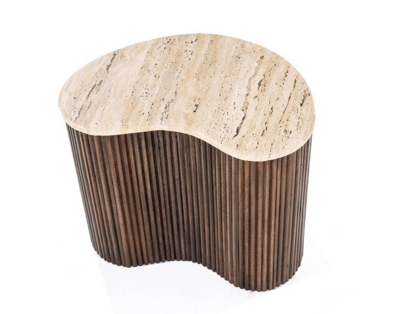 LEVEN Lifestyle Couchtisch LARIE organisch Tischplatte aus Travertin Naturstein (1-St), KEIN Set - es sind verschiedene Größen auswählbar von LEVEN Lifestyle