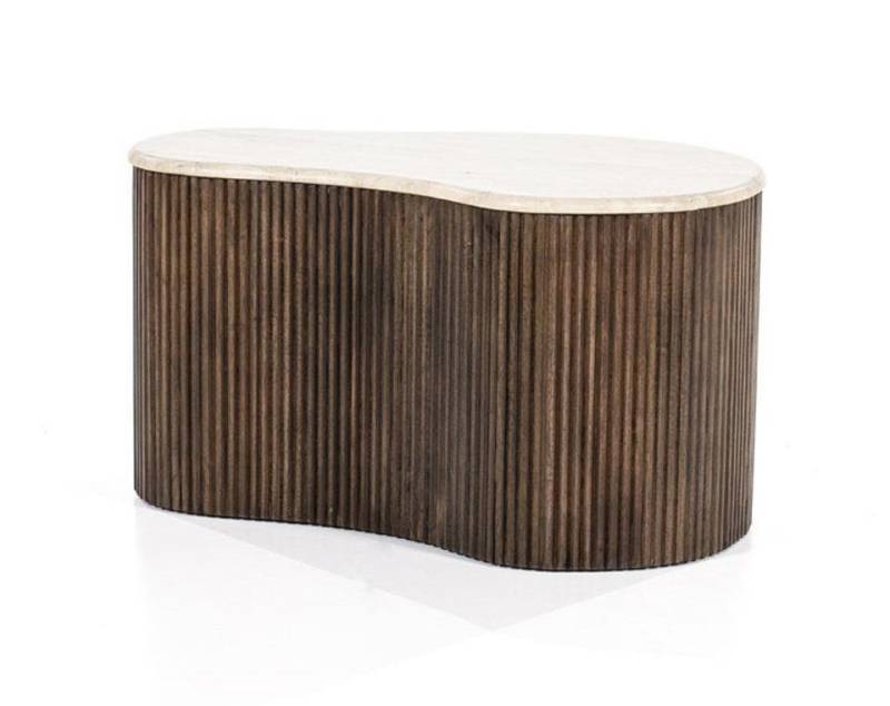 LEVEN Lifestyle Couchtisch LARIE organisch Tischplatte aus Travertin Naturstein (1-St), KEIN Set - es sind verschiedene Größen auswählbar von LEVEN Lifestyle