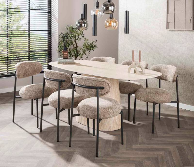 LEVEN Lifestyle Esstisch Esszimmertisch TRAVENTO in Travertin-Optik 180 cm oval, Keramik-Tischplatte in Travertinoptik LEVEN Lifestyle Esstisch Esszimmertisch TRAVENTO in Travertin-Optik 180 cm oval, Keramik-Tischplatte in Travertinoptik von LEVEN Lifestyle