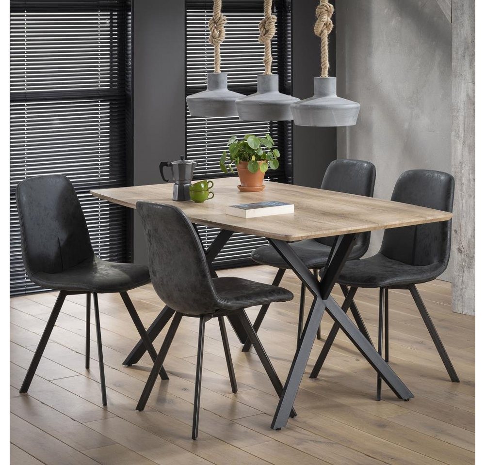 LEVEN Lifestyle Esstisch GILBAUT Esszimmertisch Eiche antik-wash oder Beton-Optik, Breite 160 cm - Tiefe 90 cm von LEVEN Lifestyle