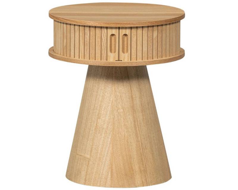LEVEN Lifestyle Nachttisch MERRI rund Beistelltisch Nachttischchen NATUR Holz hell, Durchmesser 38 cm von LEVEN Lifestyle