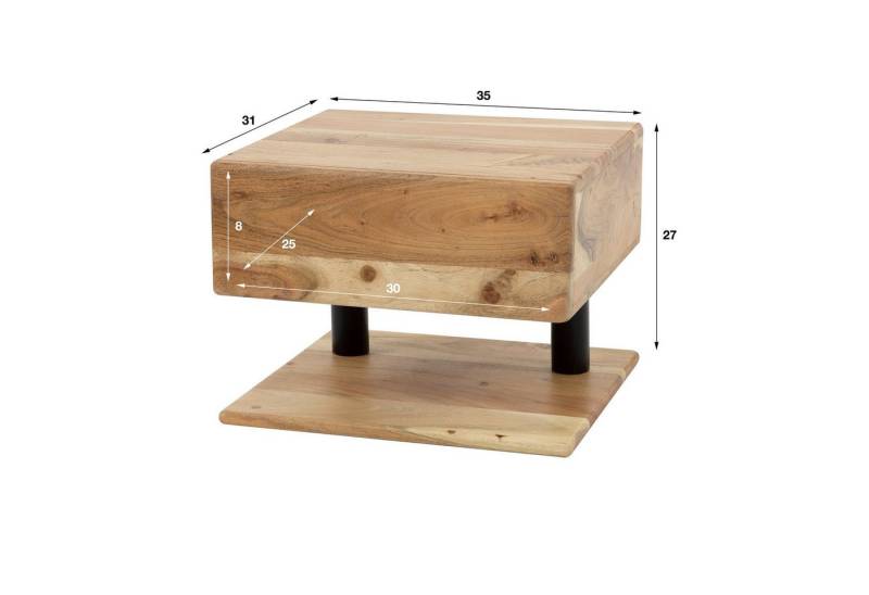 LEVEN Lifestyle Nachttisch Nachtschrank hängend mit Ablage im Industrie Design, mit 1 Schublade von LEVEN Lifestyle