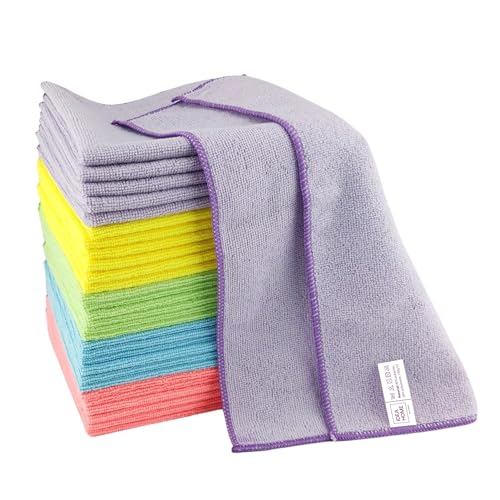 LEVIATAN 30 Stück Microfasertücher Putzlappen Staubtücher Microfaser Reinigungstücher Allzwecktücher, Microfiber, Multifarbe, 40x40cm von Leviatan