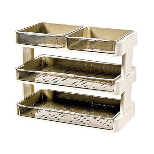Obstschale, cremeweißer Arbeitsplatten-Organizer, geräumige, abnehmbare Aufbewahrungslösung for die Küche, Lagerregal, Lebensmittelregal, for Schlafzimmer, Badezimmer, Schreibtisch, cremeweiß (3 Schic Obstschale, cremeweißer Arbeitsplatten-Organizer, geräumige, abnehmbare Aufbewahrungslösung for die Küche, Lagerregal, Lebensmittelregal, for Schlafzimmer, Badezimmer, Schreibtisch, cremeweiß (3 Schic von LEVINE
