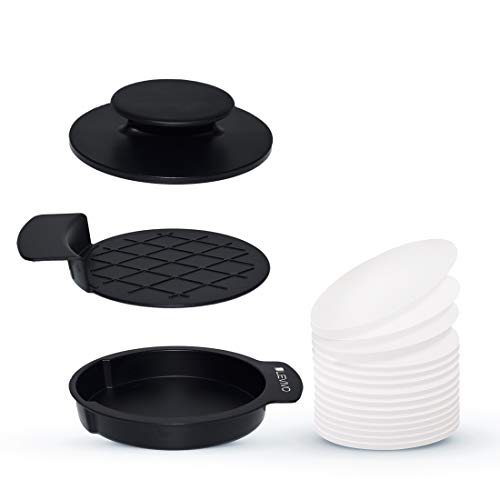 Levivo Burgerpresse, 3-teilig, best. aus Pressblech, Entnahmeblech, Hauptbehälter plus 50 Blatt Antihaftpapier, leckere Burger Patties selbst machen, einfache Reinigung Levivo Burgerpresse, 3-teilig, best. aus Pressblech, Entnahmeblech, Hauptbehälter plus 50 Blatt Antihaftpapier, leckere Burger Patties selbst machen, einfache Reinigung von LEVIVO