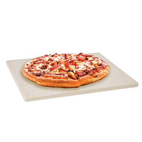 Levivo Pizzastein für Backofen und Grill aus hitzebeständigem Cordierit, zum backen von Pizza, Flammkuchen, Brot und mehr, ideal für Zuhause 30 x 38 x 1.5 cm von LEVIVO