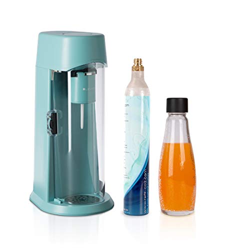 Levivo Wassersprudler Juice Inkl. 0,6l Glasflasche Und 60l Co2-Zylinder, Sprudelt Säfte, Softdrinks Und Jedes Getränk Ihrer Wahl, Für 60l Co2-Zylinder, Licensed Technology by Drinkmate, Helltürkis von LEVIVO