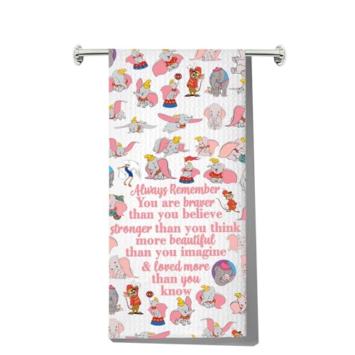 LEVLO Elefant Dumbo Küchentuch fliegender Elefant Fans Geschenk - Waffelmuster aus 80% Polyester und 20% Polyamid - 16 cm x 24 cm - Naturwaschbar für Ihren Lieblingskoch oder Bäcker in der Familie von LEVLO