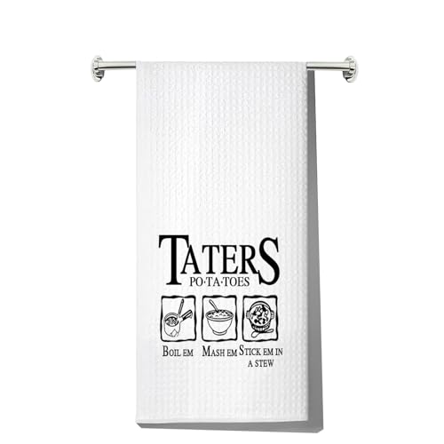 LEVLO Lustiges Geschirrtuch mit Kartoffeltaters-Motiv – Samwise Gamgee Geschenk (Taters Handtuch) von LEVLO