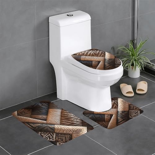 3-teiliges Badezimmerteppich-Set mit Musikgitarre, Badteppiche, Badezimmermatten, U-förmiger Toilettenvorleger, O-förmiger Deckelbezug von LEVNDIEJ