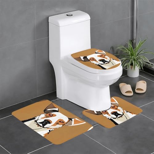 Badezimmerteppich-Set mit niedlichem Bauernhof-Motiv, 3-teiliges Set, Badteppich, Badezimmermatten, U-förmiger WC-Vorleger, O-förmiger Deckelbezug Badezimmerteppich-Set mit niedlichem Bauernhof-Motiv, 3-teiliges Set, Badteppich, Badezimmermatten, U-förmiger WC-Vorleger, O-förmiger Deckelbezug von LEVNDIEJ