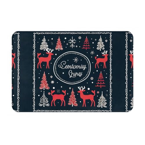 LEVNDIEJ Fußmatte mit Aufschrift "Merry Christmas Happy Print", für den Außenbereich, Eingang, Fußmatten, für Eingang, Haustür, Garage LEVNDIEJ Fußmatte mit Aufschrift "Merry Christmas Happy Print", für den Außenbereich, Eingang, Fußmatten, für Eingang, Haustür, Garage von LEVNDIEJ