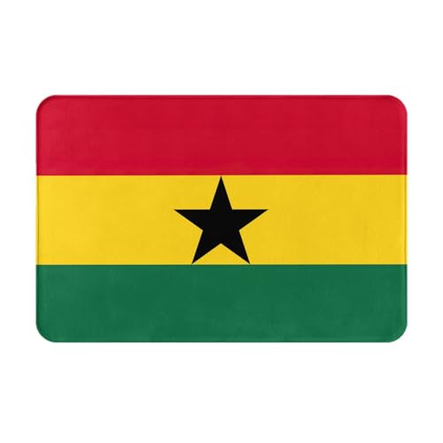 LEVNDIEJ Fußmatte mit Flagge von Ghana, für den Außenbereich, Eingang, Fußmatten, für Eingang, Eingang, Garage, Eingang, Tür von LEVNDIEJ