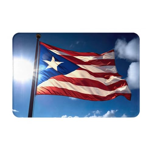 LEVNDIEJ Fußmatte mit Puerto Rico, Tapeten-Flaggen-Druck, Willkommens-Fußmatte, für den Innenbereich, Eingang, Fußmatten, für Haustür, Garage LEVNDIEJ Fußmatte mit Puerto Rico, Tapeten-Flaggen-Druck, Willkommens-Fußmatte, für den Innenbereich, Eingang, Fußmatten, für Haustür, Garage von LEVNDIEJ