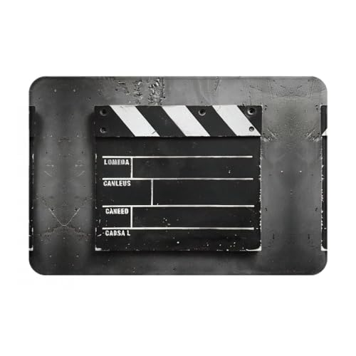 LEVNDIEJ Fußmatte mit klassischem Film-Schindel-Motiv, schwarzer Druck, für den Außenbereich, Eingang, Fußmatten, für Eingang, Eingang, Garage, Eingang, Tür LEVNDIEJ Fußmatte mit klassischem Film-Schindel-Motiv, schwarzer Druck, für den Außenbereich, Eingang, Fußmatten, für Eingang, Eingang, Garage, Eingang, Tür von LEVNDIEJ