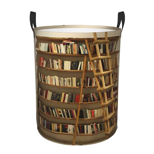 Lustige Bücherregale Sammlung und Leiter Druck Wäschekorb Wäschekorb Aufbewahrungskorb Spielzeug Organizer für Zuhause, Badezimmer, Schlafzimmer von LEVNDIEJ