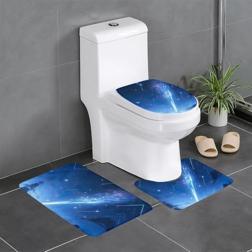 Splendid 3-teiliges Badezimmerteppich-Set mit Sternenmuster, Badteppiche, Badezimmermatten, U-förmiger Toilettenvorleger, O-förmiger Deckelbezug Splendid 3-teiliges Badezimmerteppich-Set mit Sternenmuster, Badteppiche, Badezimmermatten, U-förmiger Toilettenvorleger, O-förmiger Deckelbezug von LEVNDIEJ