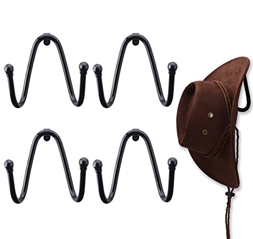 LEVOSHUA 4 Stück Cowboyhut-Halter Wandhalterung Cowboyhut-Halter Hut-Aufhänger Hut-Aufbewahrung Organizer von LEVOSHUA