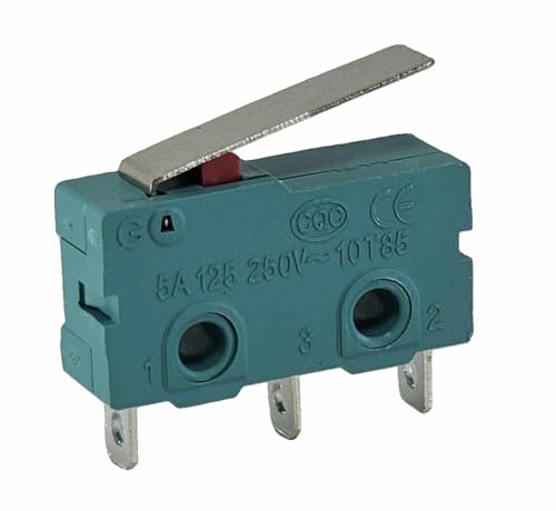 Mikrotaster 3 Pins 250V 5A, 2 Stellungen EIN/EIN Endschalter mit Hebel Arm, Wechselschalter, Berührungsempfindliche Mikroschalter, für Mechanik, Elektronische Geräte, Automaten von LEVSEB