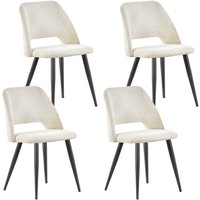 Lewe - 4er Set Esszimmerstühle,Küchenstuhl mit Unabhängige Beine,Kordsamt Gepolsterter Stuhl - Beige von LEWE