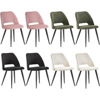 Lewe - 8er Set Esszimmerstühle,Küchenstuhl mit Unabhängige Beine,Kordsamt Gepolsterter Stuhl - Multicolor von LEWE