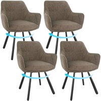 Esszimmerstühle 4er Set Drehbar, Armlehnstuhl drehbar 180°, Küchenstühle mit Metallbeine, Braun - Lewe Esszimmerstühle 4er Set Drehbar, Armlehnstuhl drehbar 180°, Küchenstühle mit Metallbeine, Braun - Lewe von LEWE