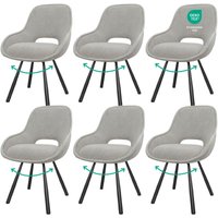 Esszimmerstühle 6er Set,180° Drehstuhl,Stühle Esszimmer mit Armlehnen Rückenlehne, Esszimmer Wohnzimmer Stuhl, Hellgrau - Lewe Esszimmerstühle 6er Set,180° Drehstuhl,Stühle Esszimmer mit Armlehnen Rückenlehne, Esszimmer Wohnzimmer Stuhl, Hellgrau - Lewe von LEWE