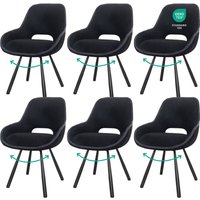 Esszimmerstühle 6er Set,180° Drehstuhl,Stühle Esszimmer mit Armlehnen Rückenlehne, Esszimmer Wohnzimmer Stuhl, Schwarz - Lewe Esszimmerstühle 6er Set,180° Drehstuhl,Stühle Esszimmer mit Armlehnen Rückenlehne, Esszimmer Wohnzimmer Stuhl, Schwarz - Lewe von LEWE
