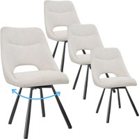 Lewe - Esszimmerstühle drehbar 4er Set, Automatisch zurückkehrender Sitz, 180° Drehstuhl, Kaschmir-Stoff - Beige von LEWE