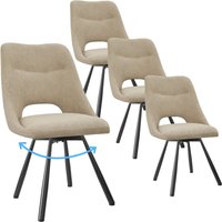 Lewe - Esszimmerstühle drehbar 4er Set, Automatisch zurückkehrender Sitz, 180° Drehstuhl, Kaschmir-Stoff - Khaki Lewe - Esszimmerstühle drehbar 4er Set, Automatisch zurückkehrender Sitz, 180° Drehstuhl, Kaschmir-Stoff - Khaki von LEWE