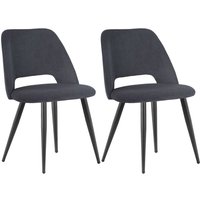 LEWE 2er Set Esszimmerstühle,Küchenstuhl mit Unabhängige Beine,Kordsamt Gepolsterter Stuhl - Schwarz LEWE 2er Set Esszimmerstühle,Küchenstuhl mit Unabhängige Beine,Kordsamt Gepolsterter Stuhl - Schwarz von LEWE