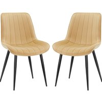 LEWE 2er Set Esszimmerstühle,Samt Polesterstuhl,Robuste Metallbeine,Modernes Streifendesign - Champagner LEWE 2er Set Esszimmerstühle,Samt Polesterstuhl,Robuste Metallbeine,Modernes Streifendesign - Champagner von LEWE