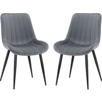 LEWE 2er Set Esszimmerstühle,Samt Polesterstuhl,Robuste Metallbeine,Modernes Streifendesign - Dunkelgrau LEWE 2er Set Esszimmerstühle,Samt Polesterstuhl,Robuste Metallbeine,Modernes Streifendesign - Dunkelgrau von LEWE