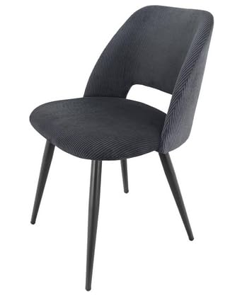 LEWE Esszimmerstühle 1er Set, Kordsamt Stuhl Mit Dickem Cord-Schwamm Gepolsterter, Schwarz von LEWE