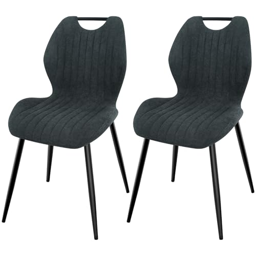 LEWE Esszimmerstühle 2er Set, Küchenstühle Wohnzimmerstuhl Polsterstuhl mit Metallbeine,Stuhl mit Stoff-Rückenlehne, Stühle für Esszimmer Wohnzimmer Küche von LEWE