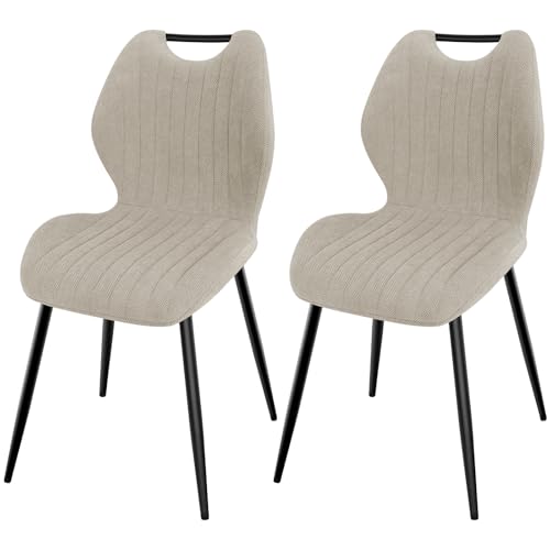 LEWE Esszimmerstühle 2er Set, Küchenstühle Wohnzimmerstuhl Polsterstuhl mit Metallbeine,Stuhl mit Stoff-Rückenlehne, Stühle für Esszimmer Wohnzimmer Küche von LEWE
