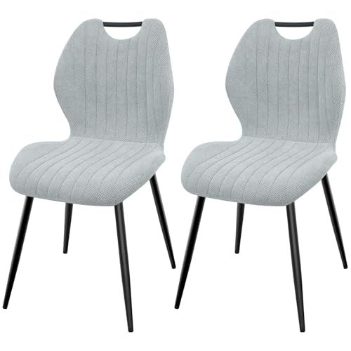 LEWE Esszimmerstühle 2er Set, Küchenstühle Wohnzimmerstuhl Polsterstuhl mit Metallbeine,Stuhl mit Stoff-Rückenlehne, Stühle für Esszimmer Wohnzimmer Küche von LEWE