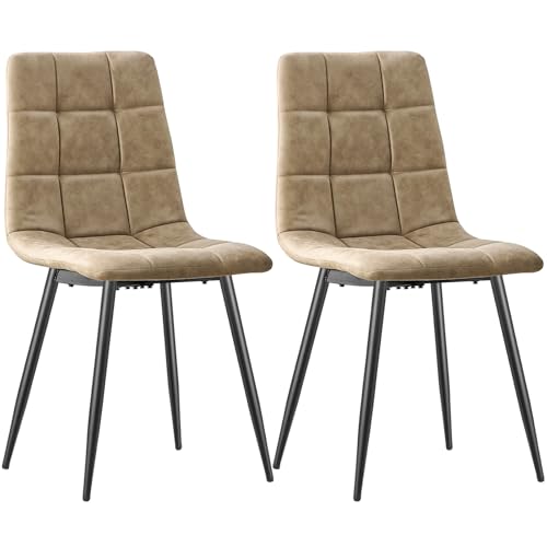 LEWE Esszimmerstühle 2er Set,Techno Stoff Küchenstühle,Polsterstuhl Besucherstuhl Wohnzimmerstuhl mit Rückenlehne Metallbeinen,Stuhl für Esszimmer,Küche & Wohnzimmer von LEWE