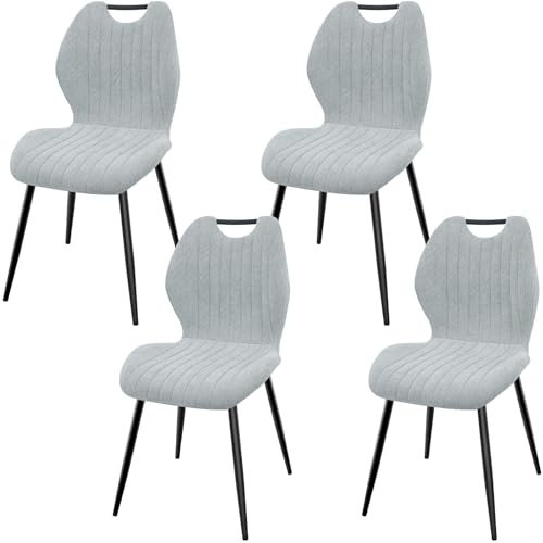 LEWE Esszimmerstühle 4er Set, Küchenstühle Wohnzimmerstuhl Polsterstuhl mit Metallbeine,Stuhl mit Stoff-Rückenlehne, Stühle für Esszimmer Wohnzimmer Küche von LEWE