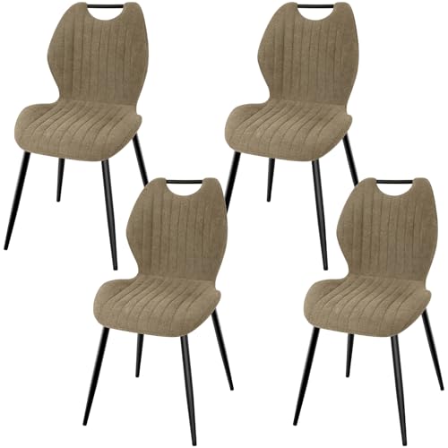 LEWE Esszimmerstühle 4er Set, Küchenstühle Wohnzimmerstuhl Polsterstuhl mit Metallbeine,Stuhl mit Stoff-Rückenlehne, Stühle für Esszimmer Wohnzimmer Küche von LEWE